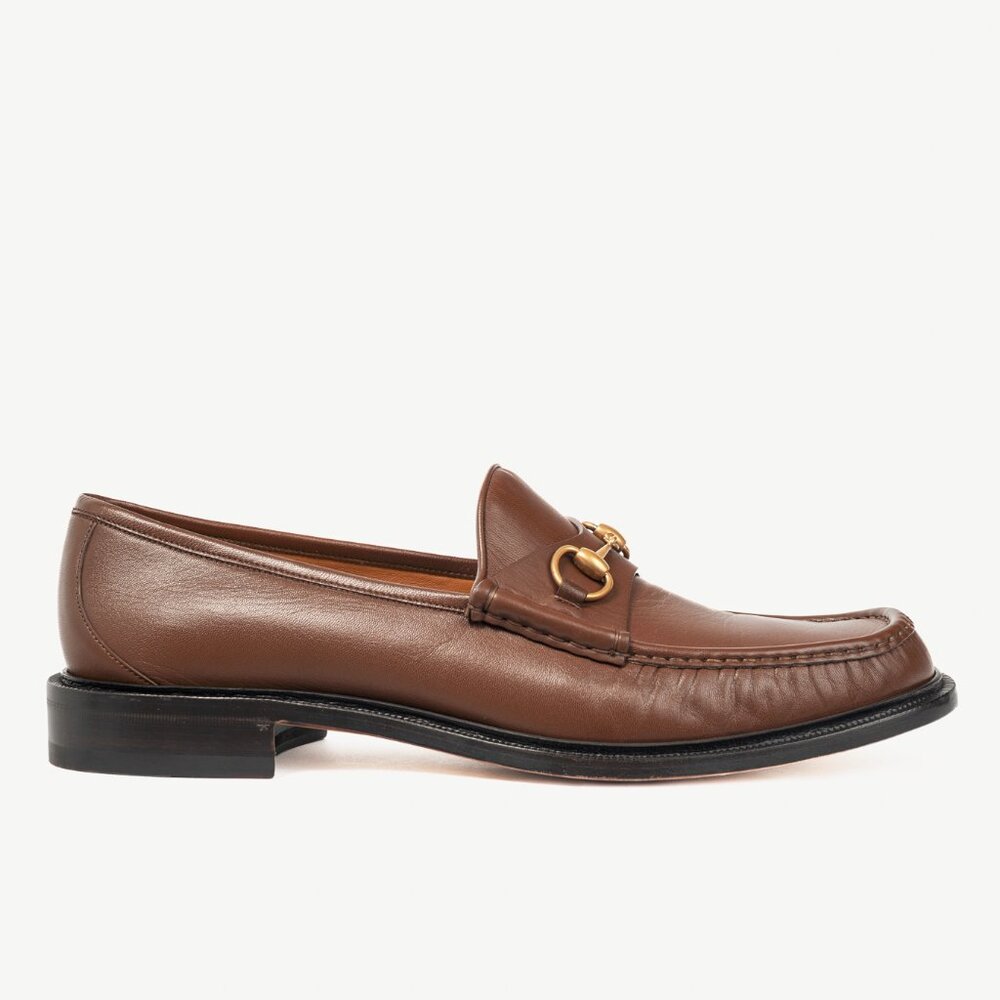 Gucci Wislet Brown Sugar Mandala Goat Horsebit Loafers